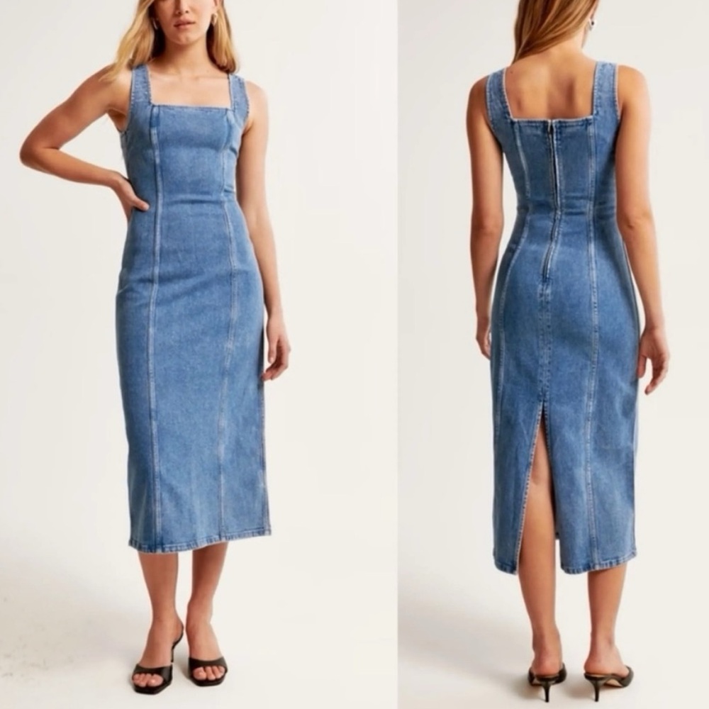 Abercrombie & Fitch Denim Midi Dress